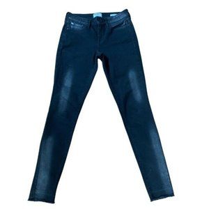 William Rast Ankle Skinny Faded Black Raw Hem Jeans Stretch sz 27